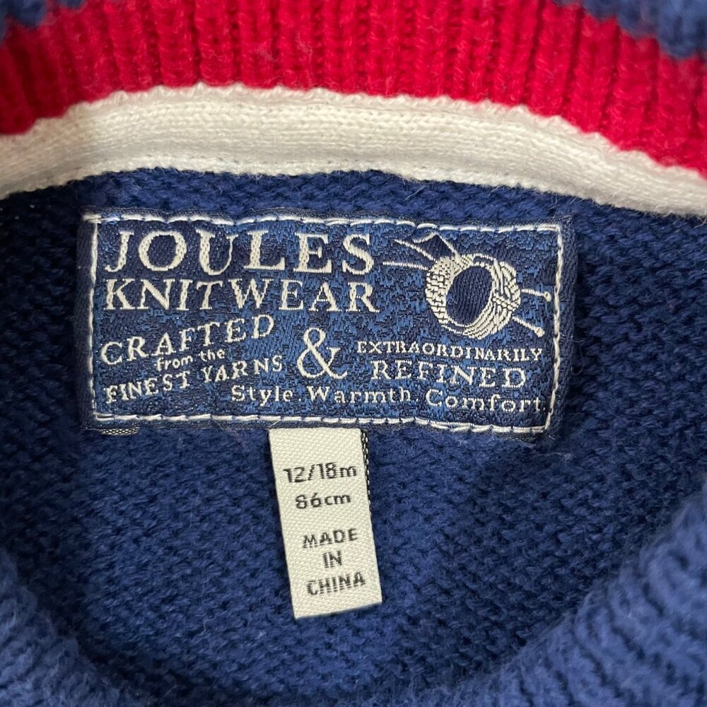 Joules Knitwear Polarbear Sweater 12/18 Month. Winter/Holiday. Blue,Red - Picture 5 of 8